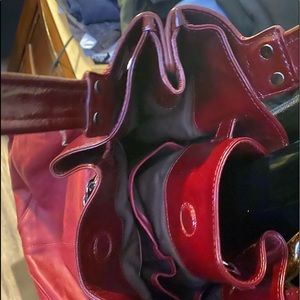 Large,Burgundy leather bag, by Kenneth Cole